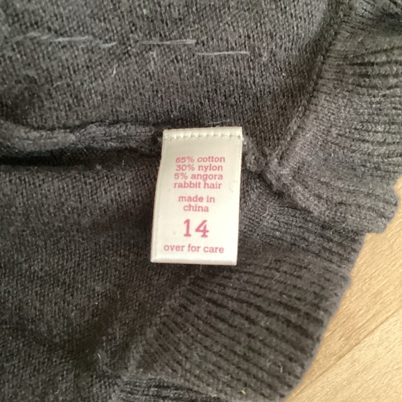 Justice Black Cropped Sweater with Long Sleeves Sequins | girls 14 | holiday - Picture 6 of 8